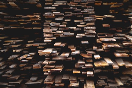 Stacks of wooden planks