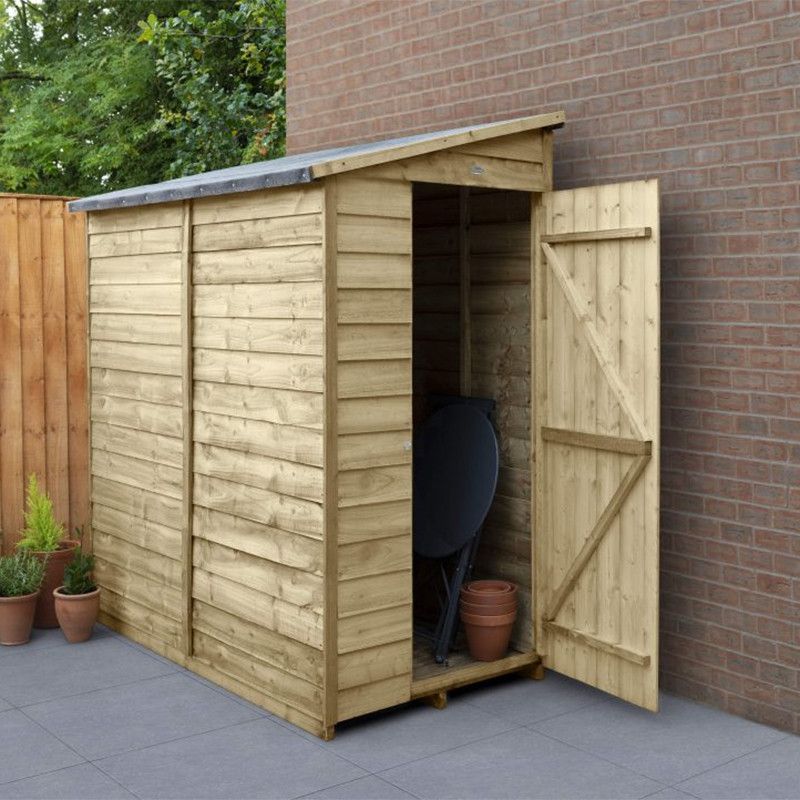 Forest Garden Overlap Pressure Treated Pent Shed with No Windows