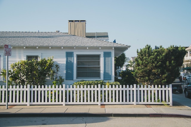 House with a white picket fence