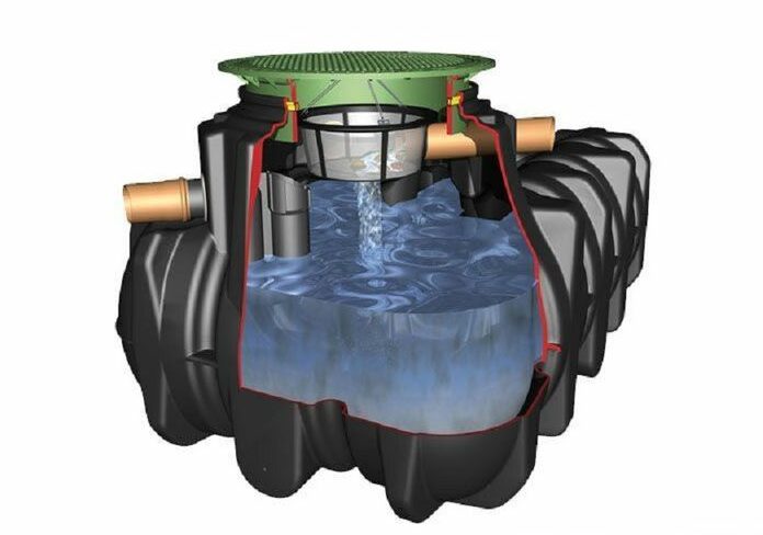 Diagram of a rainwater tank