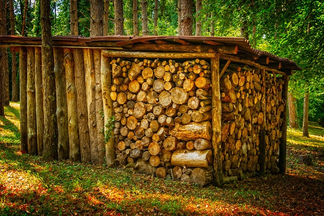 Outdoor log store